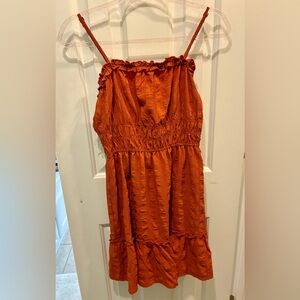 June & Hudson Terracotta Ruffle Sundress